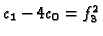 $c_1 - 4c_0 = f_3^2$