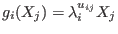 $g_i(X_j)=\lambda_i^{u_{ij}}X_j$