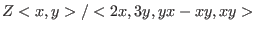 $Z<x,y>/<2x,3y> =$