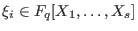 $f_i=\sum_{i=1}^ng_{ij}\xi_j$