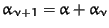 $\alpha_{\nu + 1} = \alpha + \alpha_\nu$