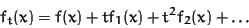 \begin{displaymath}f_t(x) = f(x) + tf_1(x) + t^2 f_2(x) + \ldots
\end{displaymath}