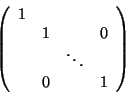 \begin{displaymath}\left(\begin{array}{cccc}
1 & & &\\
& 1 & & 0\\
& & \ddots & \\
& 0 & & 1\end{array}\right)
\end{displaymath}