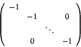 \begin{displaymath}\left(\begin{array}{cccc}
-1 & & & \\
& -1 & & 0\\
& & \ddots &\\
& 0 & & -1\end{array}\right)
\end{displaymath}