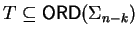 $T \subseteq{\sf ORD}\/(\Sigma_{n-k})$