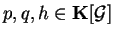 $p,q,h \in{\bf K}[{\cal G}]$