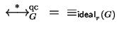 $\mbox{$\,\stackrel{*}{\longleftrightarrow}\!\!\mbox{}^{{\rm qc}}_{G}\,$ } = \;\;\equiv_{{\sf ideal}_{r}^{}(G)}$