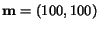 ${\bf
m} = (100,100)$