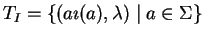 $T_{I}= \{(a\imath(a), \lambda) \mid a \in\Sigma \}$