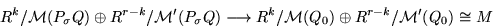 \begin{displaymath}R^k / {\cal M}(P_{\sigma}Q) \oplus R^{r-k} / {\cal M}'(P_{\si...
...
R^k / {\cal M}(Q_0) \oplus R^{r-k} / {\cal M}'(Q_0)
\cong M
\end{displaymath}