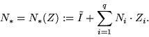 \begin{displaymath}N_* = N_* (Z) := \tilde{I} + \sum_{i=1}^q N_i \cdot Z_i .\end{displaymath}