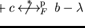 $a+b+c \mbox{$\,\,\,\,{\not\!\!\!\stackrel{*}{\longleftrightarrow}\!\!\mbox{}^{{\rm p}}_{F}}\,$ } b - \lambda$