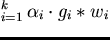 $p = \sum_{i=1}^{k} \alpha_i \cdot g_i \ast w_i$