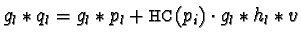 $g_l \ast q_l = g_l \ast p_l + {\sf HC}(p_i) \cdot g_l \ast h_l \ast v$