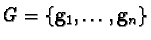 $G = \{ {\bf g}_1, \ldots, {\bf g}_n \}$