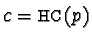 $c = {\sf HC}(p)$