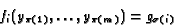 \begin{displaymath}f_i(y_{\pi(1)},\ldots,y_{\pi(m)}) = g_{\sigma(i)}\end{displaymath}