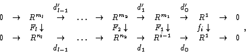 \begin{displaymath}
\begin{array}{ccccccccccccc}
& & & d'_{l-1} & & & & d'_1& &...
...0\\
& & & d_{l-1} & & & & d_1 & & d_0 & & & \\
\end{array},
\end{displaymath}