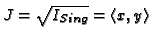 $ J = \sqrt{I_{Sing}} = \langle x,y\rangle $