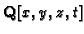 $ \mathbf{Q}[x,y,z,t]$