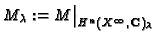 $ M_\lambda:=M\big\vert _{H^n(X^\infty,\mathbf{C})_\lambda}$